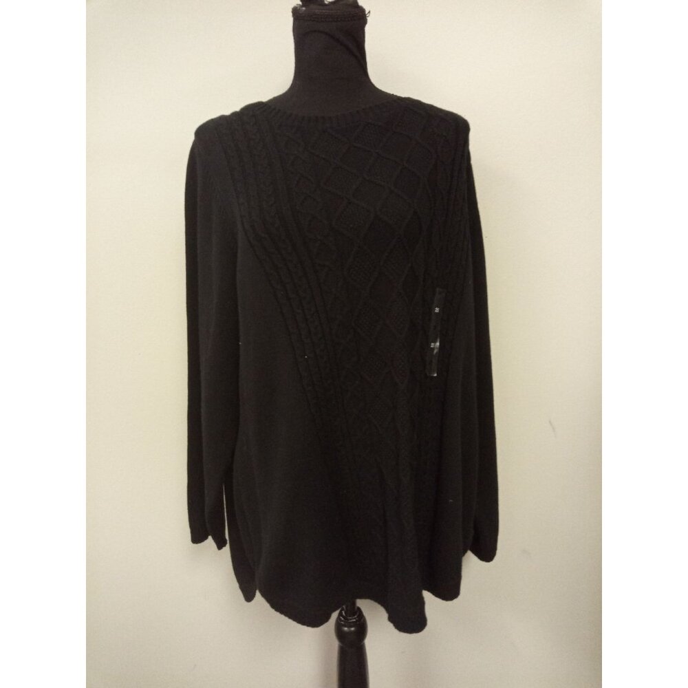 NWT Charter Club Women's Black Crewneck Sweater Size 2X